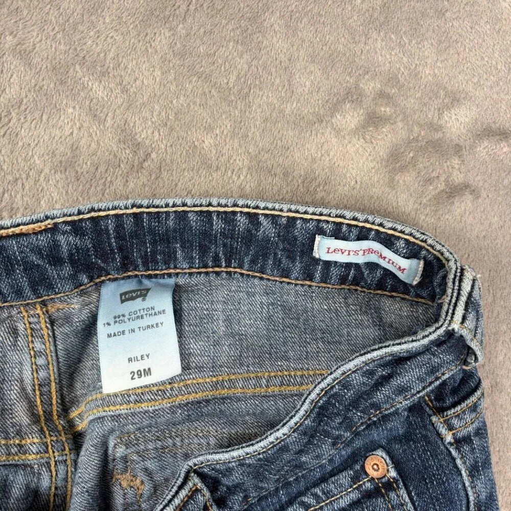 Levi’s Premium Riley Straight Jeans Women’s 29 Blue Mid Rise Minimalist Y2K - Picture 4 of 10